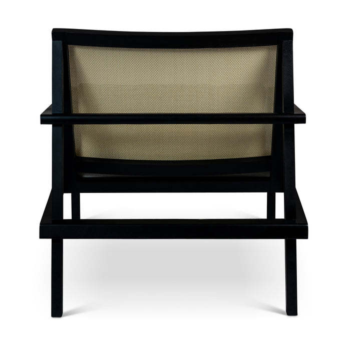 Urbia Modern Black Barra Cane Lounge Chair