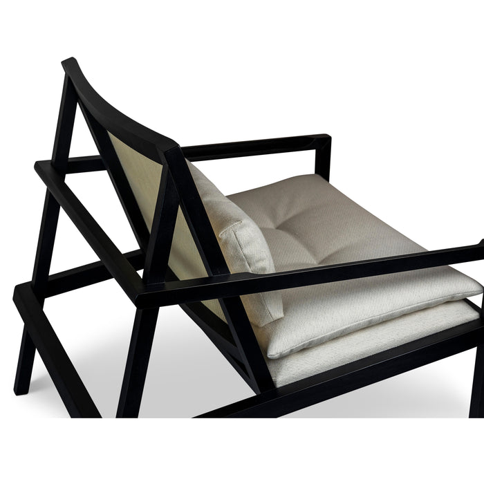 Urbia Modern Black Barra Cane Lounge Chair