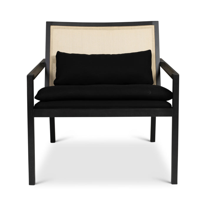 Urbia Modern Black Barra Cane Lounge Chair