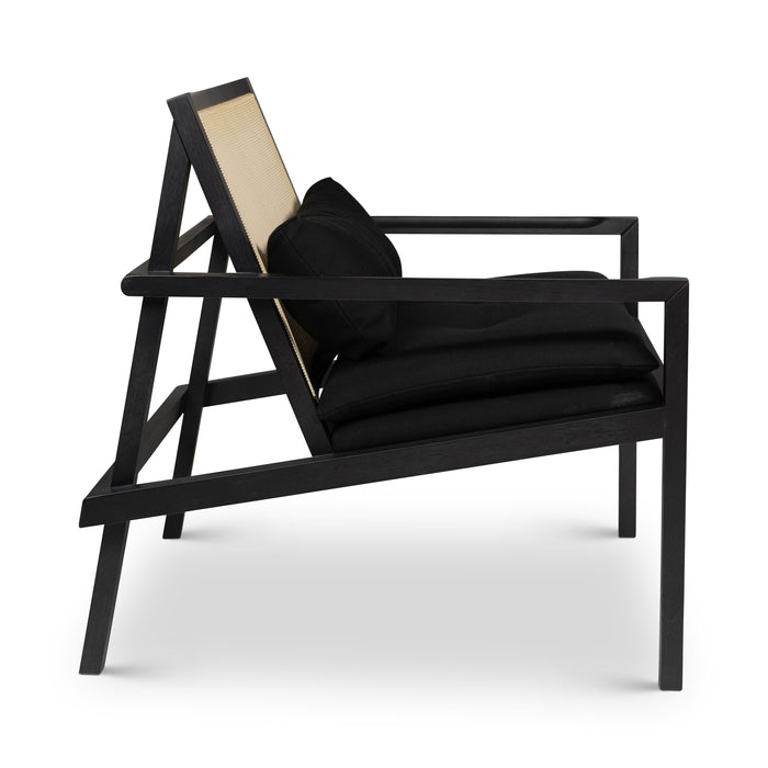 Urbia Modern Black Barra Cane Lounge Chair BMJ-72627-18