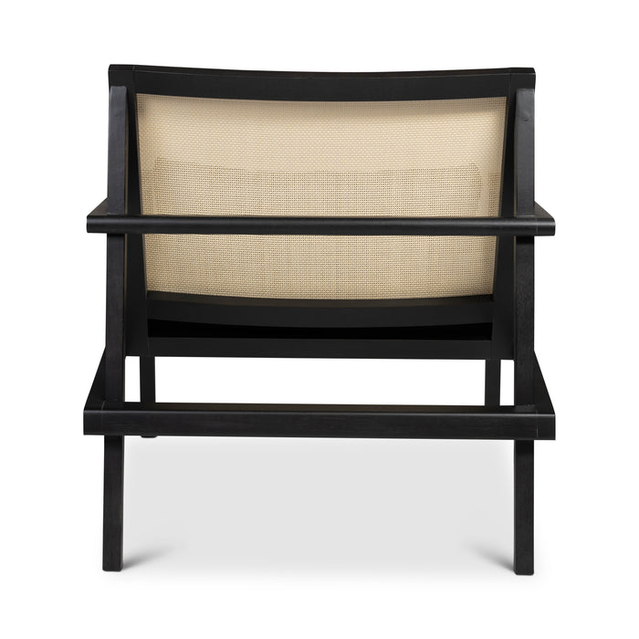 Urbia Modern Black Barra Cane Lounge Chair