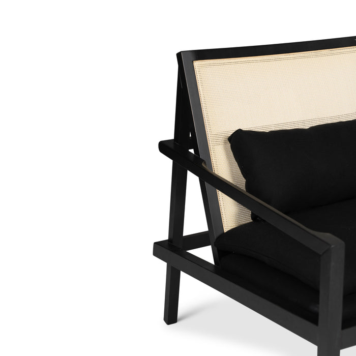 Urbia Modern Black Barra Cane Lounge Chair