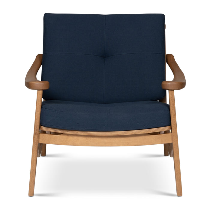 Urbia Romeo Modern Blue Upholstered Solid Tauari Wood Accent Chair