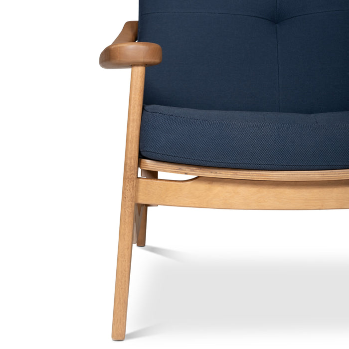 Urbia Romeo Modern Blue Upholstered Solid Tauari Wood Accent Chair