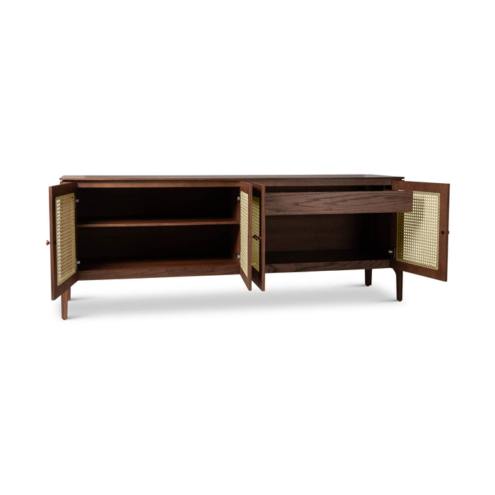 Urbia Modern Missione Cane Dining Room Buffet Brazilian Oak Cane Webbing