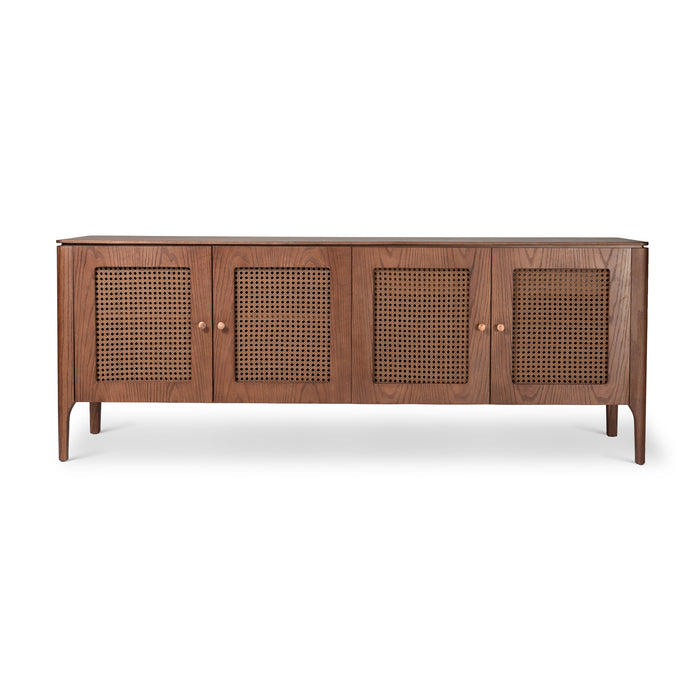 Urbia Modern Missione Cane Dining Room Buffet Brazilian Oak Cane Webbing