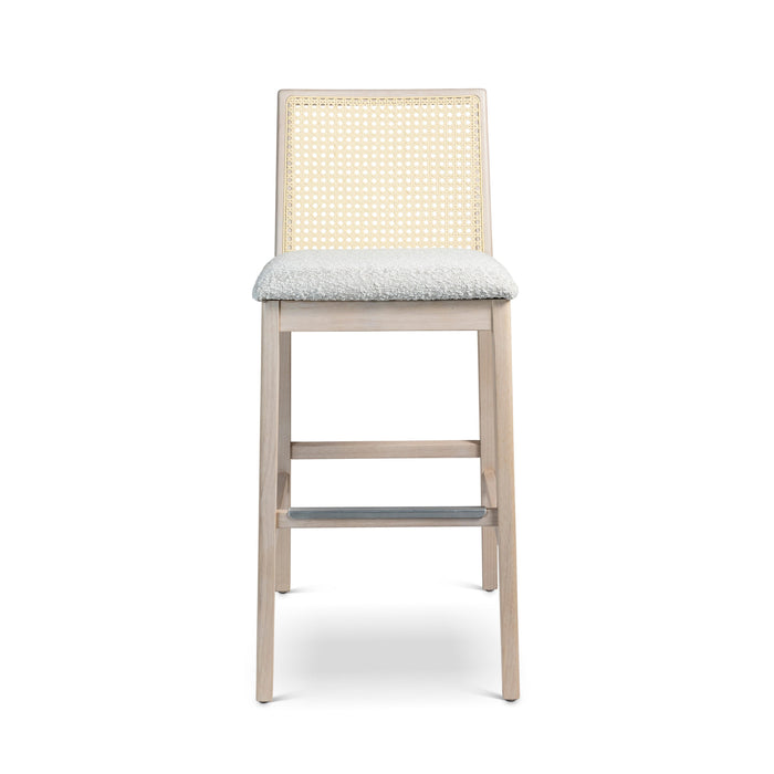 Urbia Modern Ivory Nardia Cane Bar Stool