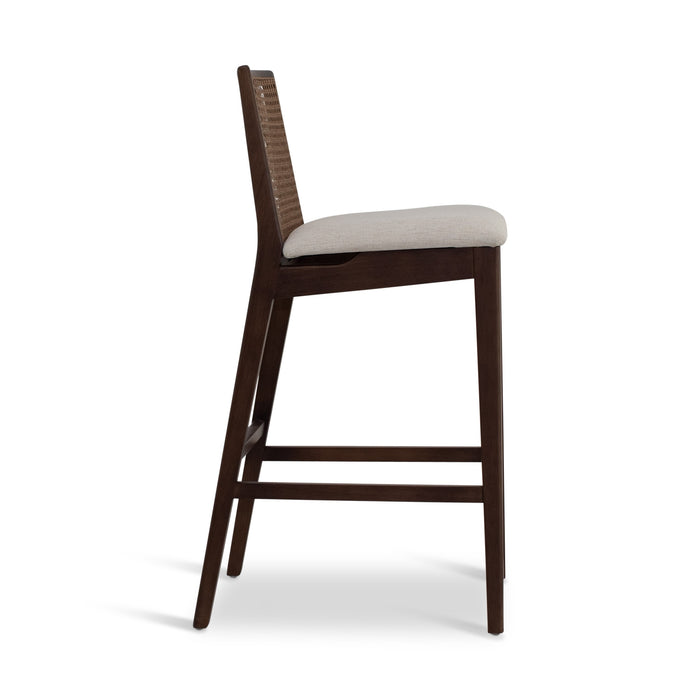 Urbia Modern Ivory Nardia Cane Bar Stool