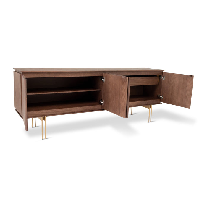 Urbia Modern Marrocos Dining Buffet Brazilian Ash Oak Veneer w Metal Frame