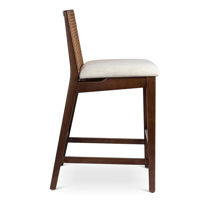 Urbia Modern Ivory Nardia Cane Counter Bar Stool