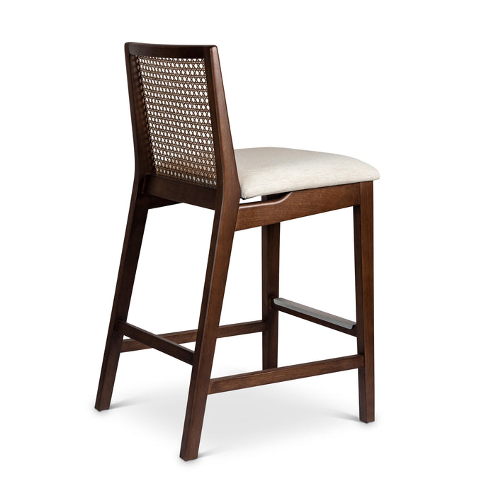 Urbia Modern Ivory Nardia Cane Counter Bar Stool