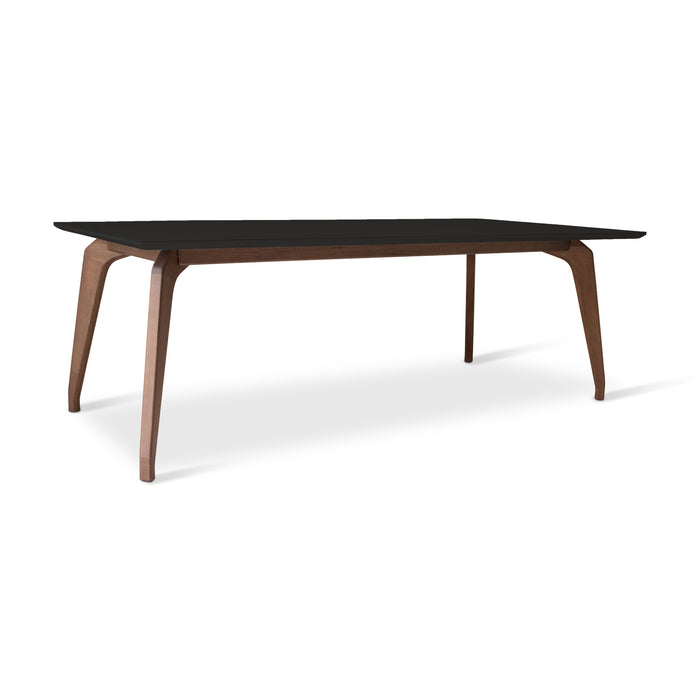 Urbia Modern Brazilian Giane Glass Dining Table Nogal Base