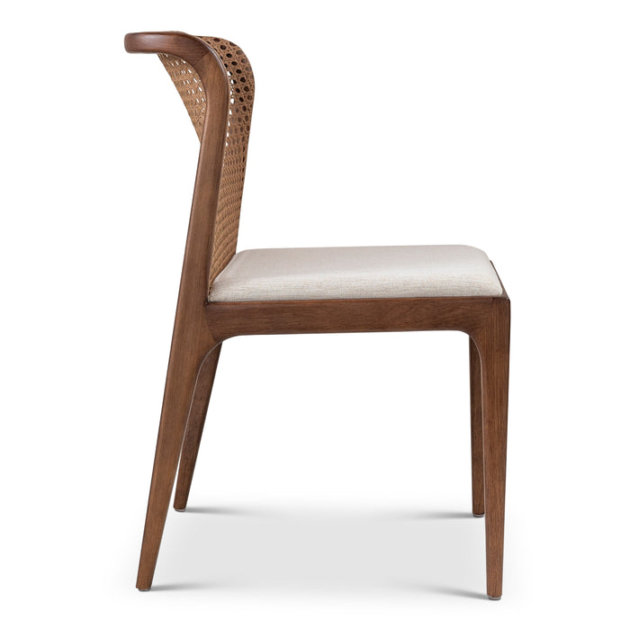 Urbia Grey Eloa Modern Wooden Cane Side Chair