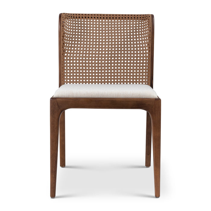 Urbia Grey Eloa Modern Wooden Cane Side Chair