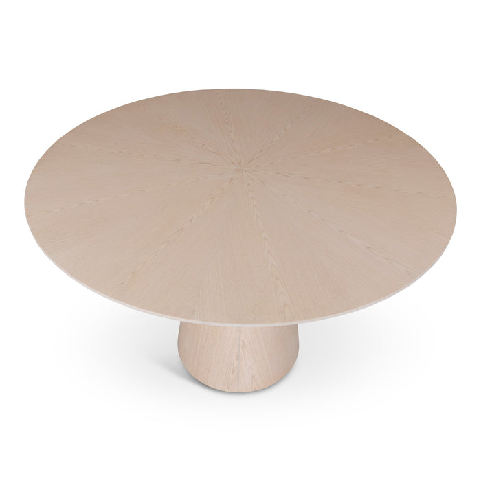 Urbia Modern Brazilian Mona Wooden Top Round Dining Table Nevoa