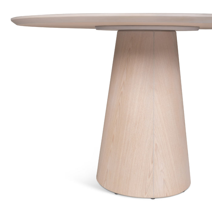 Urbia Modern Brazilian Mona Wooden Top Round Dining Table Nevoa