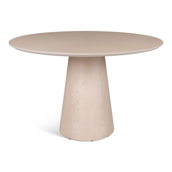 Urbia Modern Brazilian Mona Wooden Top Round Dining Table Nevoa