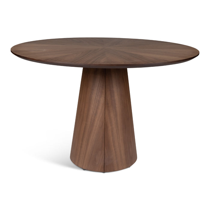 Urbia Modern Brazilian Mona Wooden Top Round Dining Table Nevoa