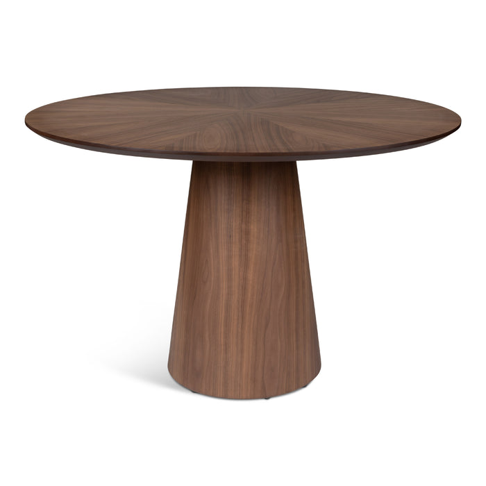 Urbia Modern Brazilian Mona Wooden Top Round Dining Table Nevoa