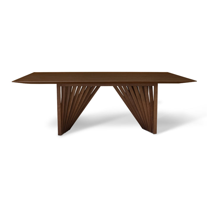 Urbia Modern Brazilian Wood Laguna Glass Dining Table