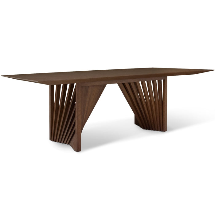 Urbia Modern Brazilian Wood Laguna Glass Dining Table