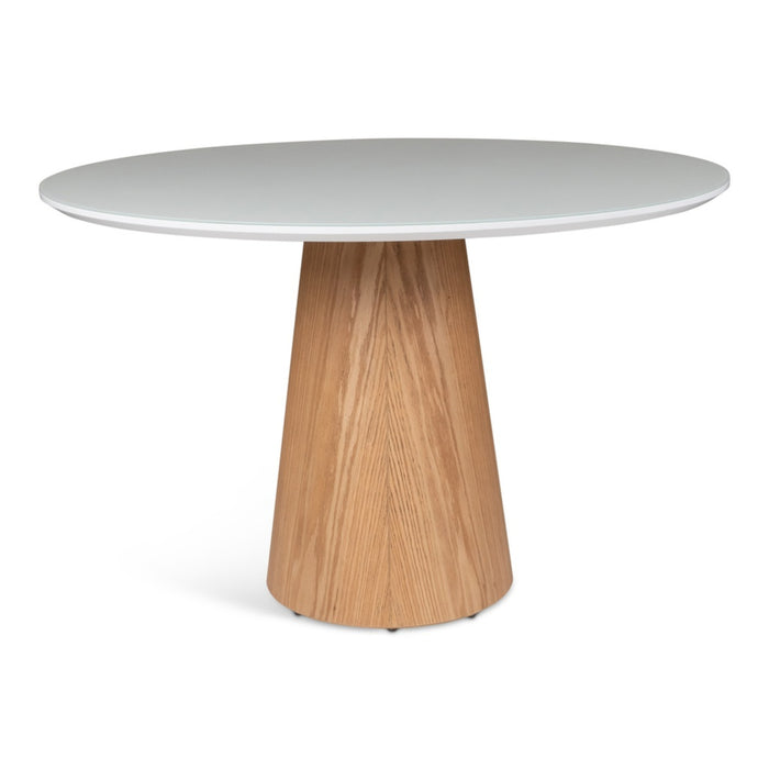 Urbia Mona Lacquered Glass Modern Round Dining Table