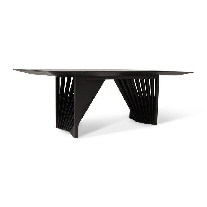 Urbia Modern Brazilian Wood Lacquered Glass Dining Table