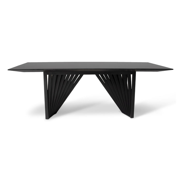 Urbia Modern Brazilian Wood Lacquered Glass Dining Table