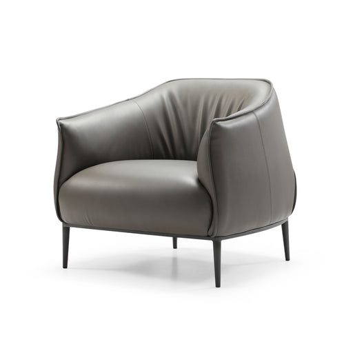 Whiteline Modern Benbow Faux Leather Grey Accent Chair