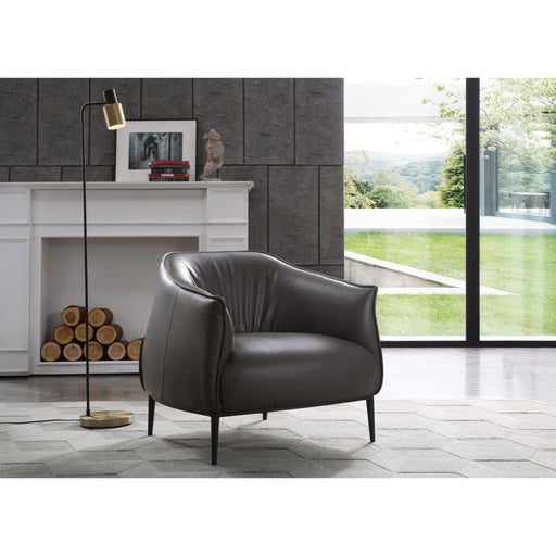 Whiteline Modern Benbow Faux Leather Grey Accent Chair