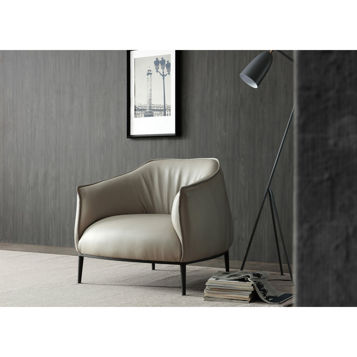 Whiteline Modern Benbow Faux Leather Grey Accent Chair