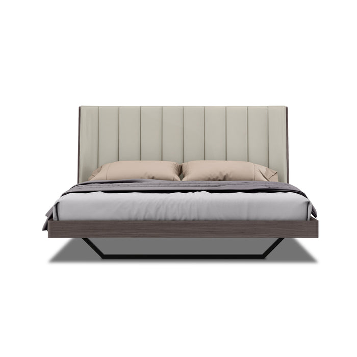 Whiteline Modern Berlin Light Grey King Size Bed 