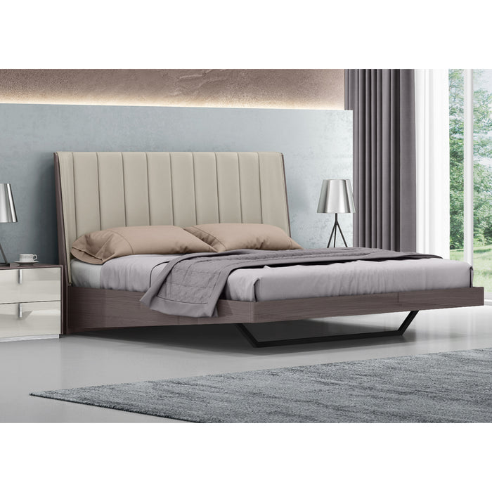 Whiteline Modern Berlin Light Grey King Size Bed 