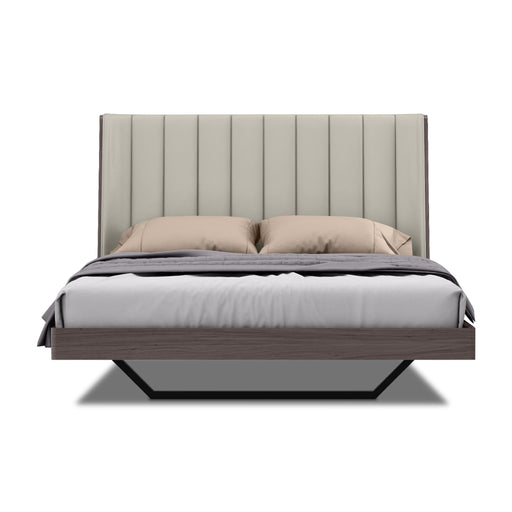 Whiteline Modern Berlin Light Grey Queen Size Bed