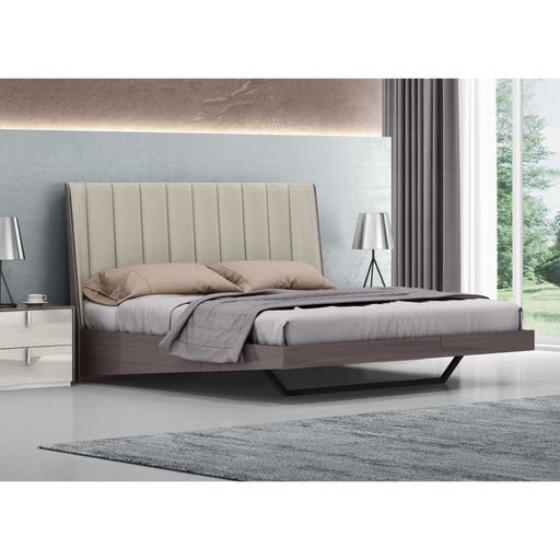 Whiteline Modern Berlin Light Grey Queen Size Bed