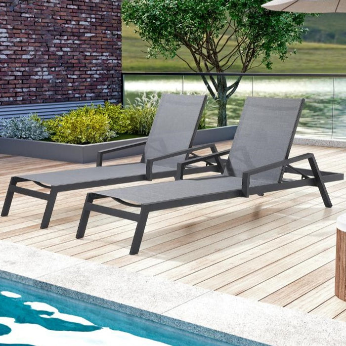 Whiteline Modern Bondi Outdoor Lounge Chair (set of 2)