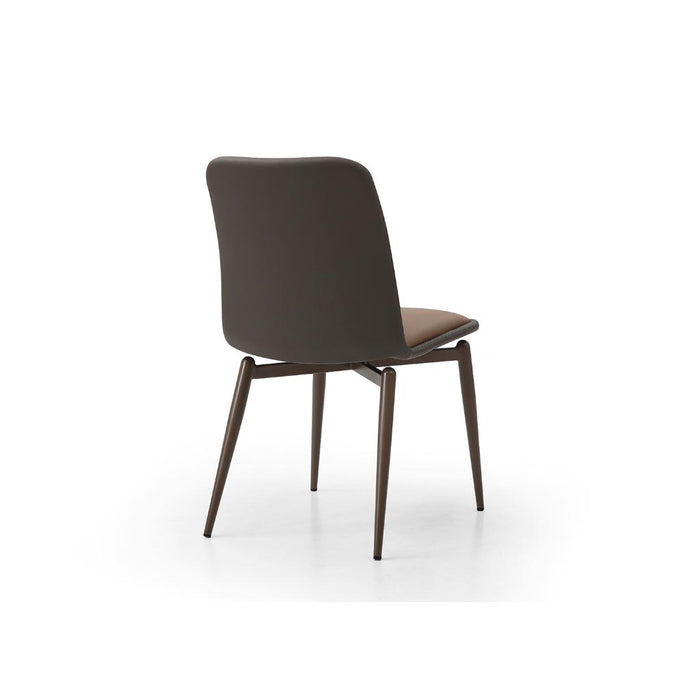 Whiteline Modern Bruno Brown Dining Side Chair (set of 2)