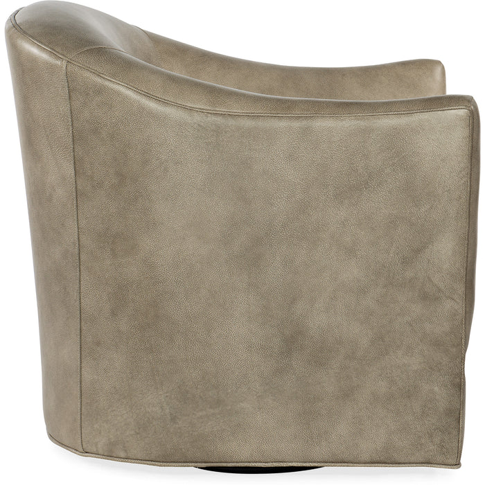 Hooker Furniture Living Room Gideon Swivel Club Beige Accent Chair