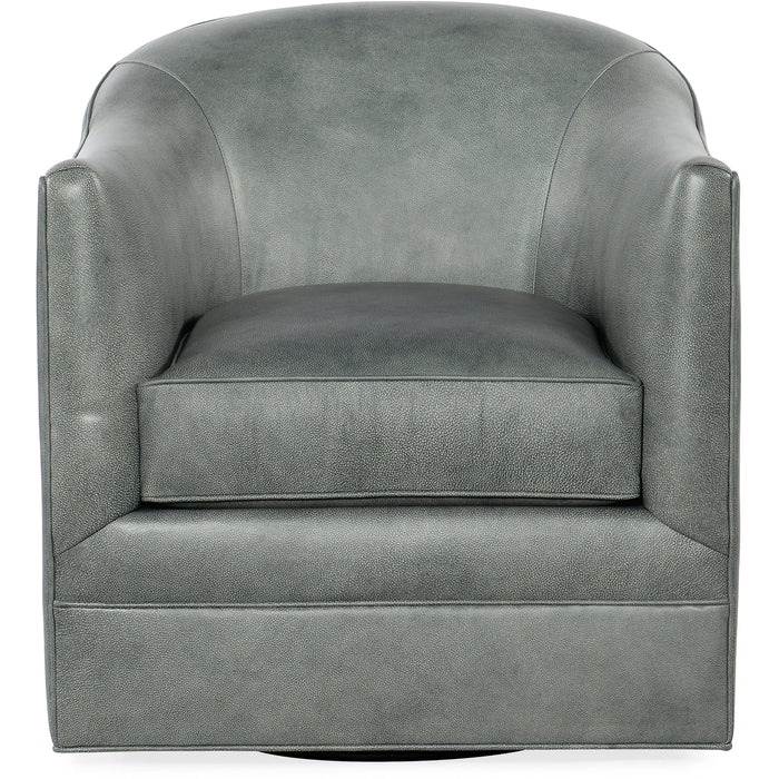 Hooker Furniture Living Room Gideon Swivel Club Grey Accent Chair