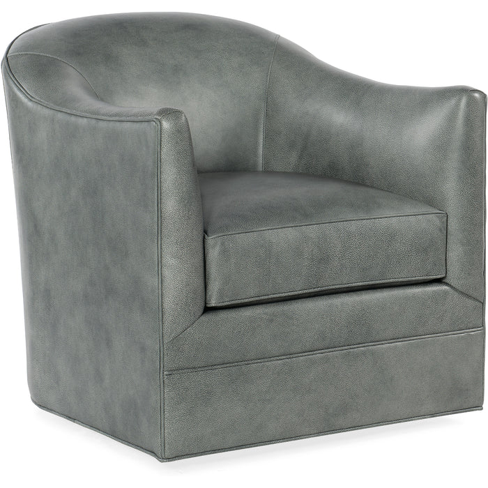 Hooker Furniture Living Room Gideon Swivel Club Grey Accent Chair