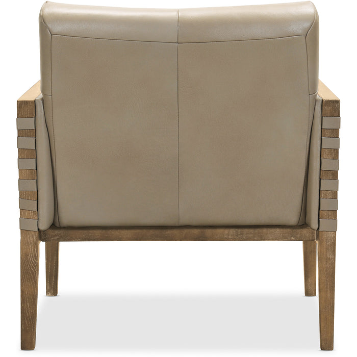 Hooker Furniture Carverdale Leather Club Beige Accent Chair 