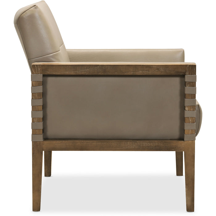 Hooker Furniture Carverdale Leather Club Beige Accent Chair 