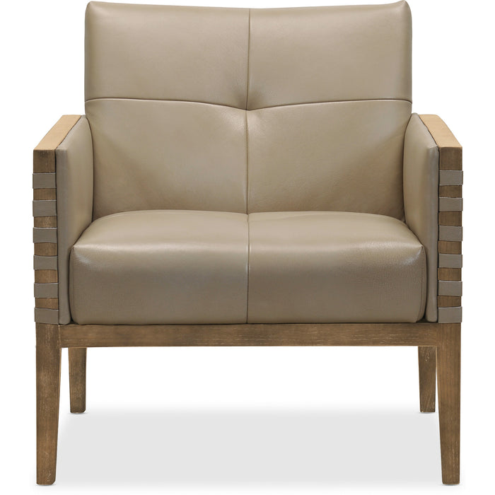 Hooker Furniture Carverdale Leather Club Beige Accent Chair 