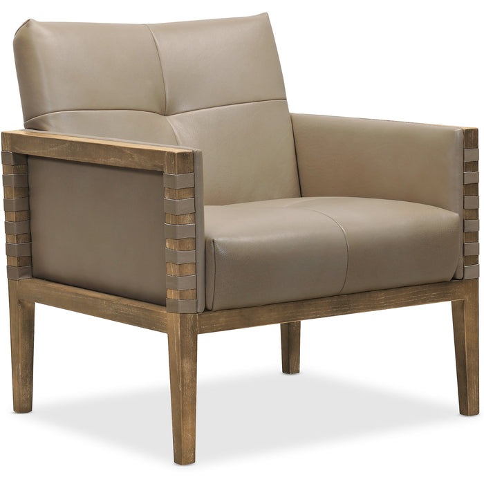 Hooker Furniture Carverdale Leather Club Beige Accent Chair 