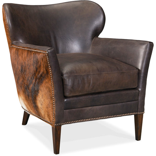 Hooker Furniture Kato Leather Club Brown Accent Chair
