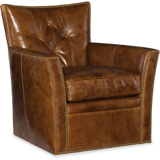 Hooker Furniture Conner Swivel Club Brown Accent Chair