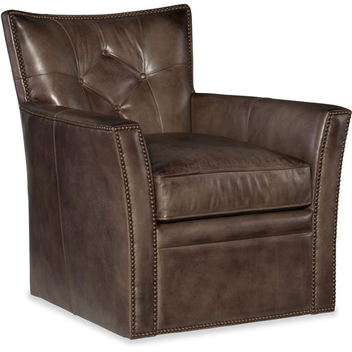 Hooker Furniture Conner Swivel Club Brown Accent Chair