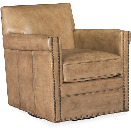 Hooker Furniture Potter Swivel Club Brown Accent Chair