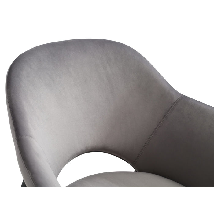 Whiteline Modern  Karla Modern Grey Velvet Accent Chair