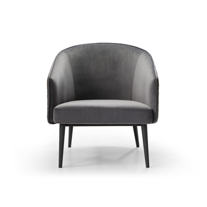 Whiteline Modern Boston Dark Grey Velvet Accent Chair